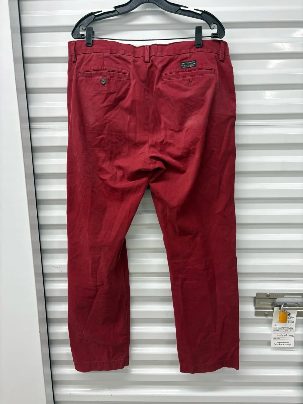 Banana Republic Red Chino Pants Regular Fit French Conn Leg Twill Pockets Men 35
